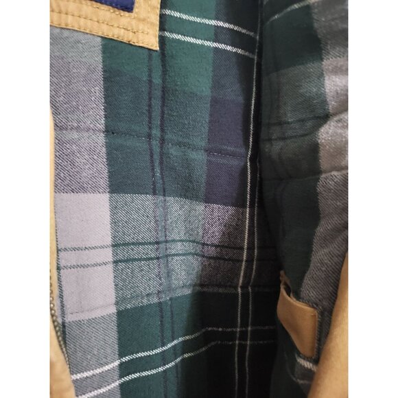 American Eagle Mens Small Brown Utility Jacket y2K Plaid Lined - Picture 5 of 9